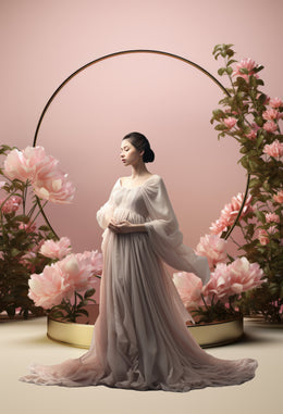 50 Circular Floral Podium Digital Backdrops, Maternity Backdrop, Digital Composite, Photoshop Editing, Mega Bundle, Fine Art Textures