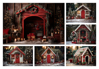 350 Christmas Dog House Digital Background Bundle, Winter Pet House Backdrops, Christmas Cat House, Custom Pet Overlay, Pet Portrait Prop