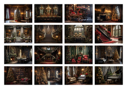 300 Vintage Christmas Backgrounds, Photoshop Digital Background, Christmas background, Photoshop Overlays, Massive Christmas Bundle