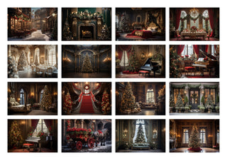 300 Vintage Christmas Backgrounds, Photoshop Digital Background, Christmas background, Photoshop Overlays, Massive Christmas Bundle