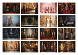 250 Christmas Nutcracker Digital Photography Background Bundle, Holiday Kids & Family Creative Prop, Xmas Card, Photoshop Template