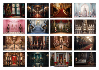 250 Christmas Nutcracker Digital Photography Background Bundle, Holiday Kids & Family Creative Prop, Xmas Card, Photoshop Template