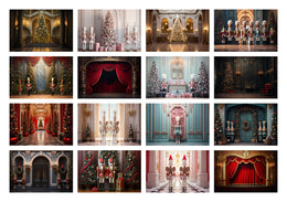 250 Christmas Nutcracker Digital Photography Background Bundle, Holiday Kids & Family Creative Prop, Xmas Card, Photoshop Template