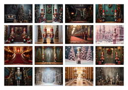 250 Christmas Nutcracker Digital Photography Background Bundle, Holiday Kids & Family Creative Prop, Xmas Card, Photoshop Template