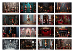 250 Christmas Nutcracker Digital Photography Background Bundle, Holiday Kids & Family Creative Prop, Xmas Card, Photoshop Template