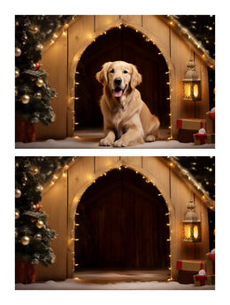 350 Christmas Dog House Digital Background Bundle, Winter Pet House Backdrops, Christmas Cat House, Custom Pet Overlay, Pet Portrait Prop