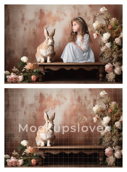 100 Vintage Bunnies Digital Backdrops, Easter Rabbit/Bunnies Background, Vintage Rabbit, Easter Mega Bundle, Easter Photoshop Composite