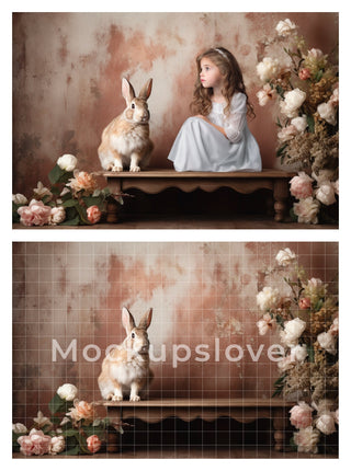 100 Vintage Bunnies Digital Backdrops, Easter Rabbit/Bunnies Background, Vintage Rabbit, Easter Mega Bundle, Easter Photoshop Composite