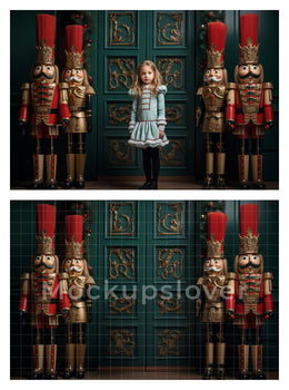 250 Christmas Nutcracker Digital Photography Background Bundle, Holiday Kids & Family Creative Prop, Xmas Card, Photoshop Template