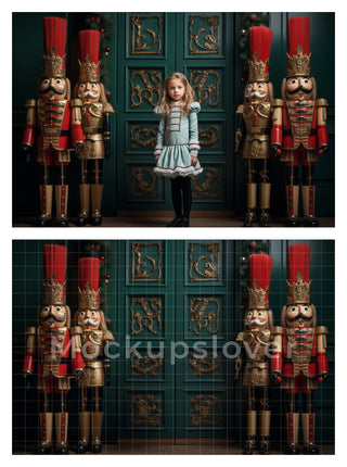 250 Christmas Nutcracker Digital Photography Background Bundle, Holiday Kids & Family Creative Prop, Xmas Card, Photoshop Template