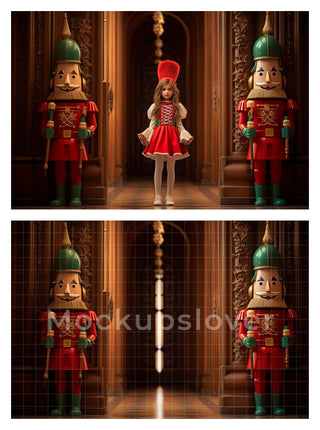 250 Christmas Nutcracker Digital Photography Background Bundle, Holiday Kids & Family Creative Prop, Xmas Card, Photoshop Template