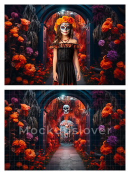 200 Day of The Dead Mexican Digital Backgrounds, Mexican Mega Bundle, Wallpaper Backgrounds, La Catrina, Sugar Skulls, Marigold, Graveyard