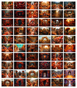 200 Day of The Dead Mexican Digital Backgrounds, Mexican Mega Bundle, Wallpaper Backgrounds, La Catrina, Sugar Skulls, Marigold, Graveyard