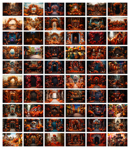 200 Day of The Dead Mexican Digital Backgrounds, Mexican Mega Bundle, Wallpaper Backgrounds, La Catrina, Sugar Skulls, Marigold, Graveyard