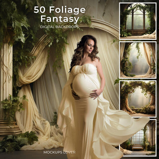 scene of a floral backdrop with delicate textures, perfect as a cover for maternity or artistic photography sets