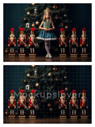 250 Christmas Nutcracker Digital Photography Background Bundle, Holiday Kids & Family Creative Prop, Xmas Card, Photoshop Template