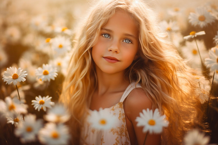 floral backdrop scene with daisies, ideal for photography and photo editing