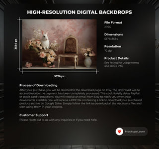 100 Vintage Bunnies Digital Backdrops, Easter Rabbit/Bunnies Background, Vintage Rabbit, Easter Mega Bundle, Easter Photoshop Composite