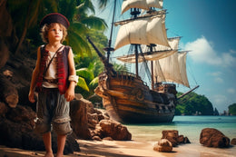 100 Pirate Background Bundle, Pirate Ship on the Beach, Ocean, Photography Composite, Kids Prop, Photoshop Template, Digital Download