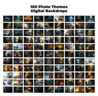 100 Pirate Background Bundle, Pirate Ship on the Beach, Ocean, Photography Composite, Kids Prop, Photoshop Template, Digital Download