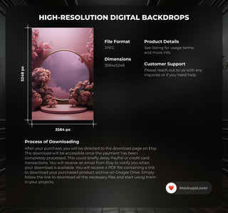 50 Circular Floral Podium Digital Backdrops, Maternity Backdrop, Digital Composite, Photoshop Editing, Mega Bundle, Fine Art Textures