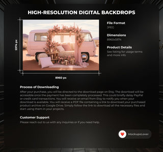 200 Romantic Pink Truck Digital Backdrops, Boho Wedding, Maternity, Photography Composite, Photoshop Overlays, Valentine's Day