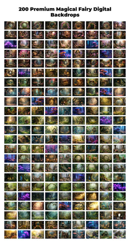 Woodland Fairy Digital Backdrops, Enchanted Forest Digital Backdrops, Magical Background For Children Photography, Portrait, Princess