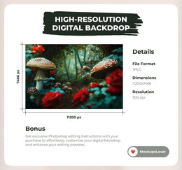 40 Alice in Wonderland Digital Background Bundle, Fine Art Portrait, Children Photography, Fairy Backdrop, Rabbit, Cat, Forest Whimsical