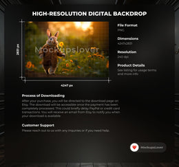 Spring digital backdrop, Bunny Garden Path, Spring digital background, Easter, Bunny rabbit, Spring blooms, Easter Photoshop Composite