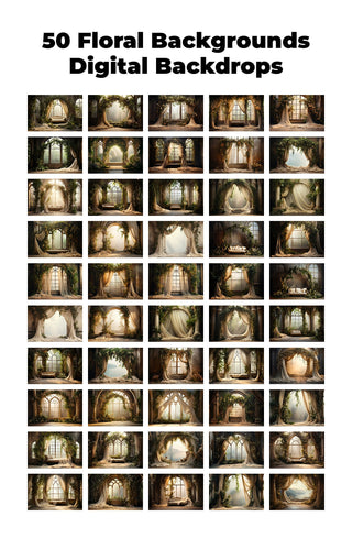 50 Floral Backgrounds Digital Backdrops, Maternity Backdrop Overlays, Studio Backdrop Overlays, Fine Art Textures, Photoshop Overlays