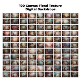100 Canvas Floral Texture Digital Backdrops, Maternity Backdrop Overlays, Studio Backdrop Overlays, Fine Art Textures, Photoshop Overlays