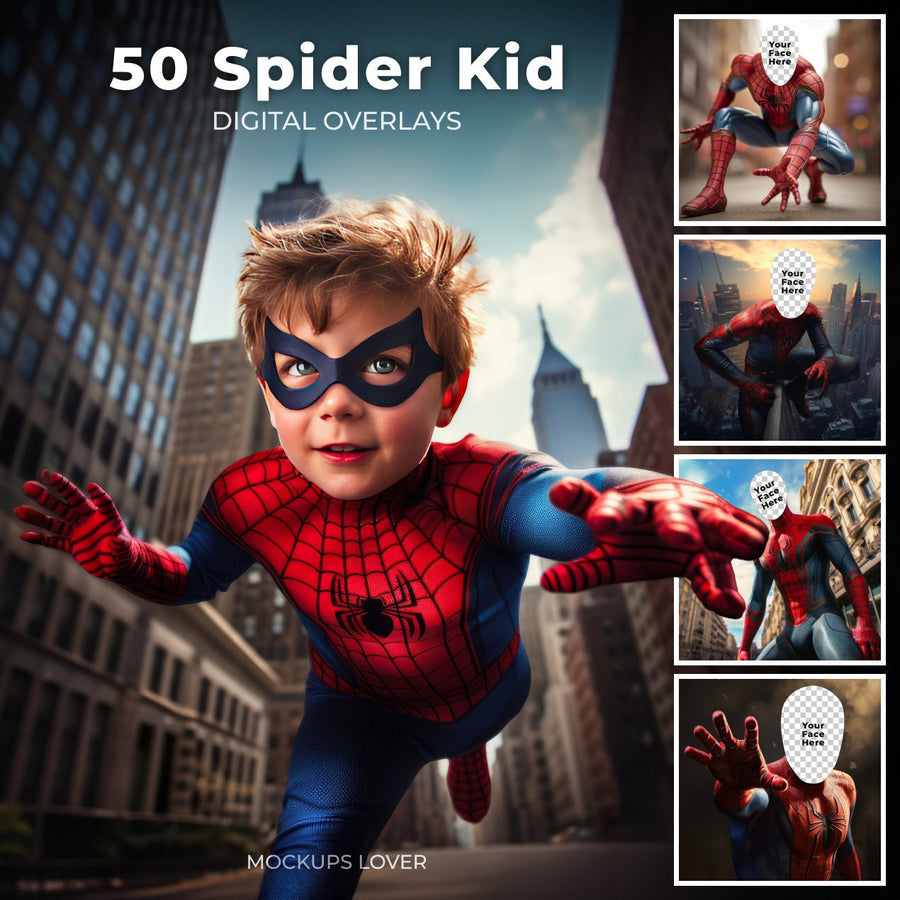 character of a spider kid super hero with digital effects, on a comic backdrop, ideal for creative projects
