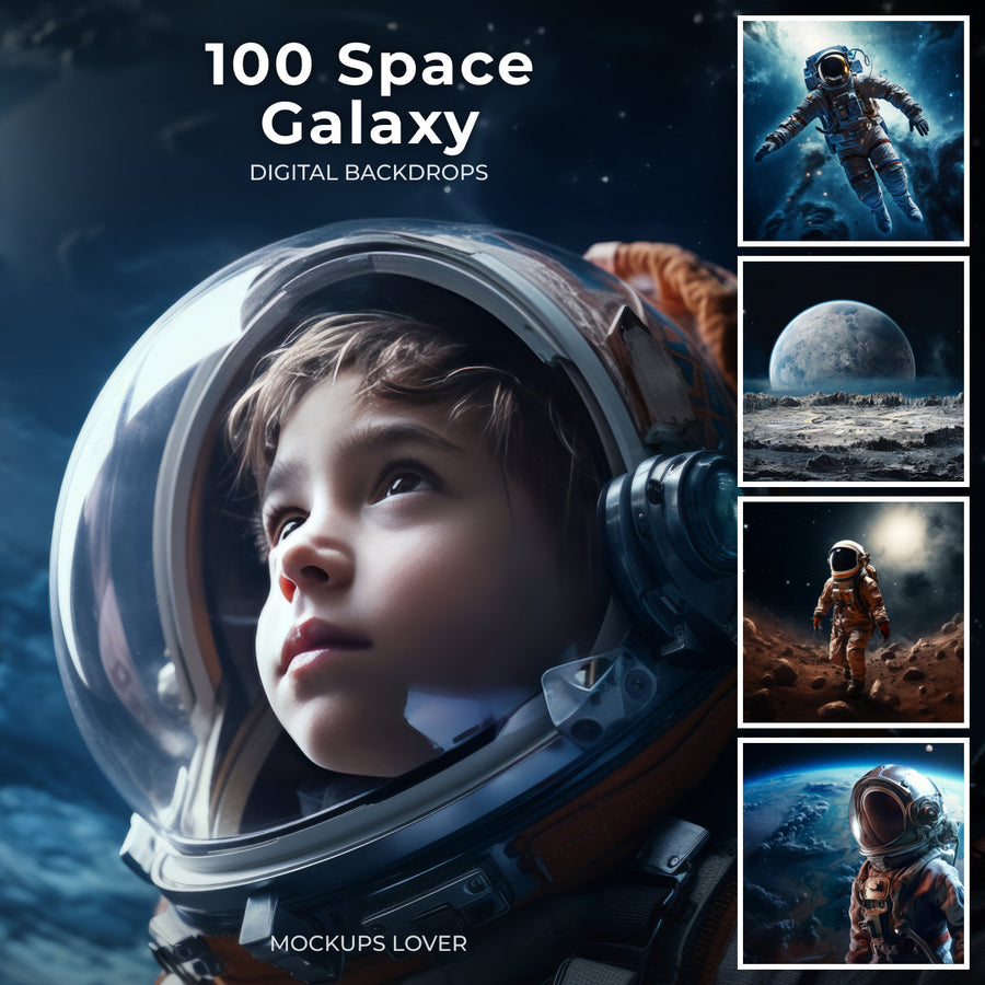 astronaut with suit in outer space among planets and stars, ideal for digital photography composites or party props