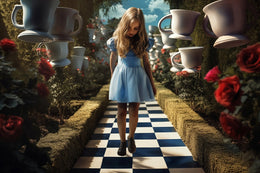 40 Alice in Wonderland Digital Background Bundle, Fine Art Portrait, Children Photography, Fairy Backdrop, Rabbit, Cat, Forest Whimsical