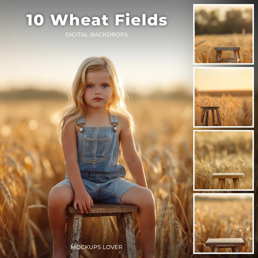 child in a wheat field during autumn, suitable for creative portrait photography