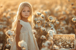 Cotton Field Digital Backdrop: Nature Photography Background (Digital Download)