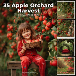 scene of an apple orchard with ripe apples on trees, perfect for autumn photo shoots, featuring a vibrant fall environment
