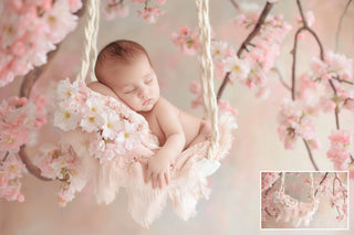 Newborn digital background, Cherry Tree Backdrop, Baby Fine Art photography, Creative Composite, Baby Digital Template, Spring Blossom