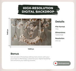 Newborn digital background, Cherry Tree Backdrop, Baby Fine Art photography, Creative Composite, Baby Digital Template, Spring Blossom