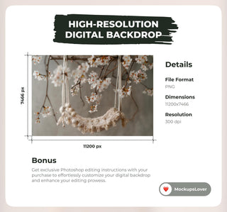 Newborn digital background, Cherry Tree Backdrop, Baby Fine Art photography, Creative Composite, Baby Digital Template, Spring Blossom