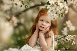 Apple tree blossom white branch backdrops, Blur Photo for Photographers, falling petals, Cherry Blossom, Spring Background, Floral Backdrop