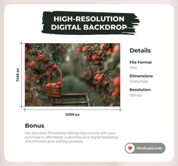 Apple Orchard Digital Backgrounds: Fall Photography Composite (35 JPG)