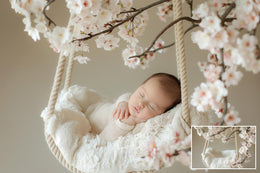 Newborn digital background, Cherry Tree Backdrop, Baby Fine Art photography, Creative Composite, Baby Digital Template, Spring Blossom