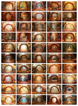 Autumn Digital Background Bundle, Fall Pumpkin Arches Digital Backdrops, Halloween Pumpkin Archway, Photo edit, Fall Leaves, Pumpkin Patch