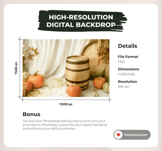 Fall Rustic Studio Digital Background, Photography Digital Backdrops, Autumn Portrait Backdrop, Photo editing, Fall Prop Maternity Backdrop