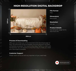 Fall Newborn Digital Photography Background, Autumn Pumpkin Backdrop, Cute Halloween, Studio Baby Boy Girl Photo Prop, Photoshop Template