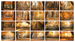 20 Fall Swing Digital background Bundle, autumn backdrop, photoshop composite digital background for fall, wood swing, outdoor fall scene