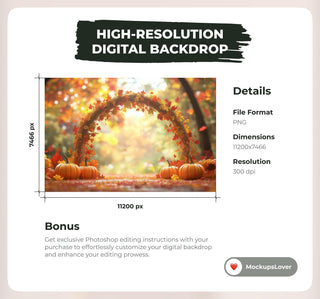 Autumn Digital Background Bundle, Fall Pumpkin Arches Digital Backdrops, Halloween Pumpkin Archway, Photo edit, Fall Leaves, Pumpkin Patch