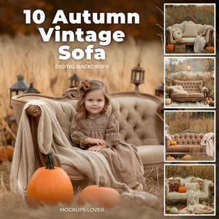 autumn meadow scene with pumpkins for fall couch digital backdrop cover