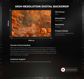 Halloween Digital Background, Kids Outdoor Photo Prop, Jack O Lantern, Fall Photography Backdrop, Creative Composite, Photoshop Template